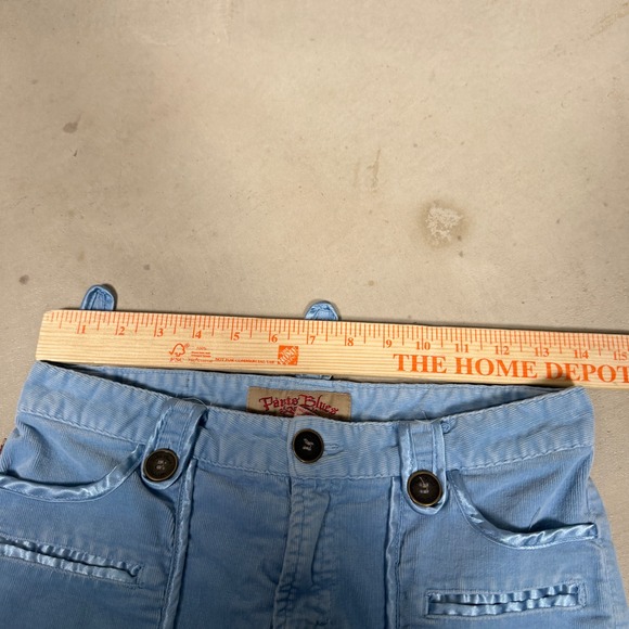 Paris Blues Light Blue Corduroy Cargo Flare Pants Womens 28 Vintage Y2K Utility - Picture 5 of 8